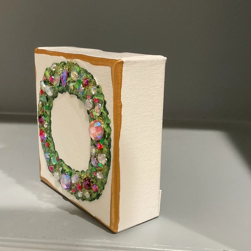 🔴JEWELED CHRISTMAS HOLIDAY WREATH🔴 - Picture 2 of 6